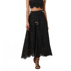 NEW ZIMMERMANN rhiannon embroidered skirt in black